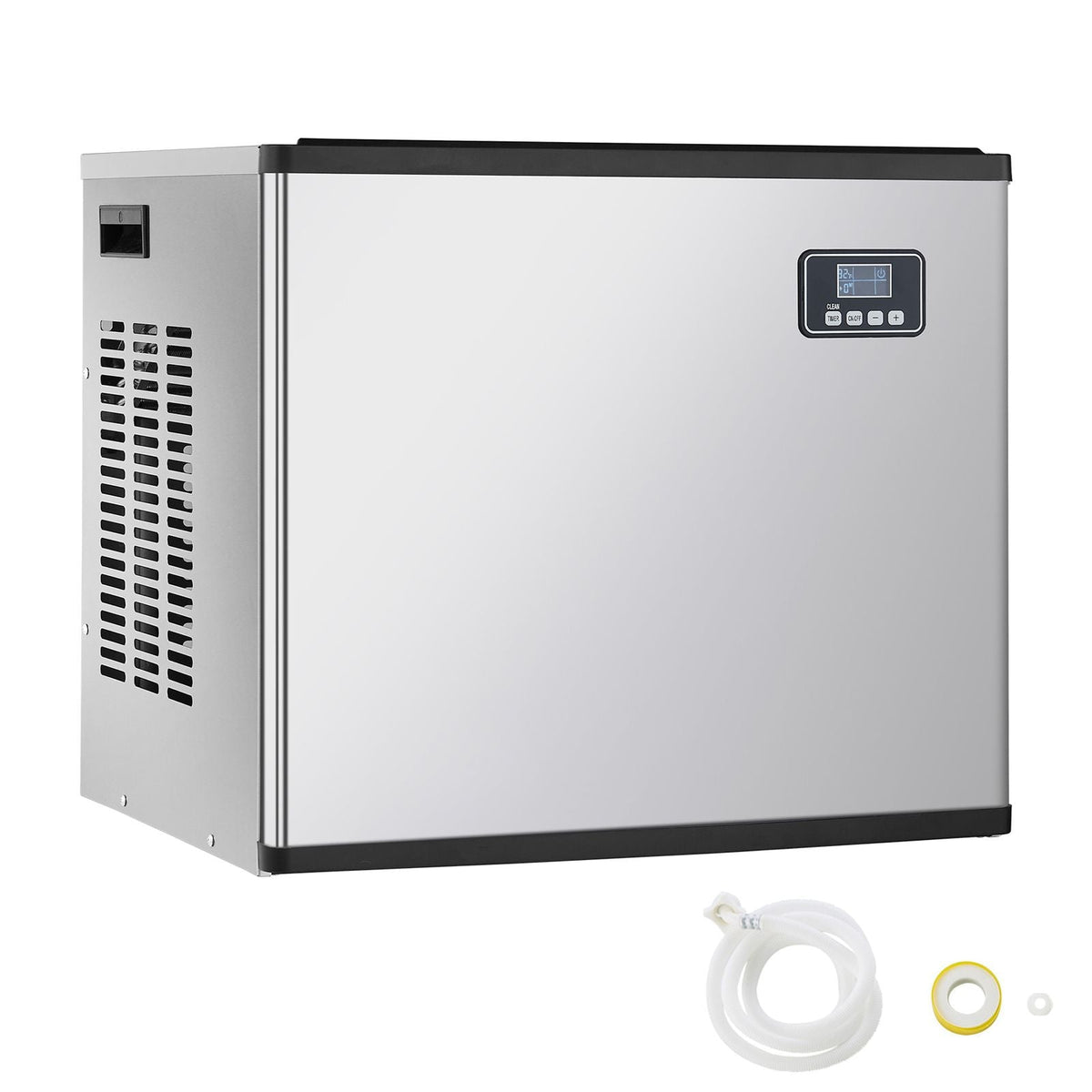 Commercial Ice Maker Machine - Head, 360 Lbs/Day Stainless Steel Ice Machine with Self-Cleaning, Scheduled Ice-Making, Adjustable Thickness, Ideal for Restaurant Bar Cafe Hotel - Head Only