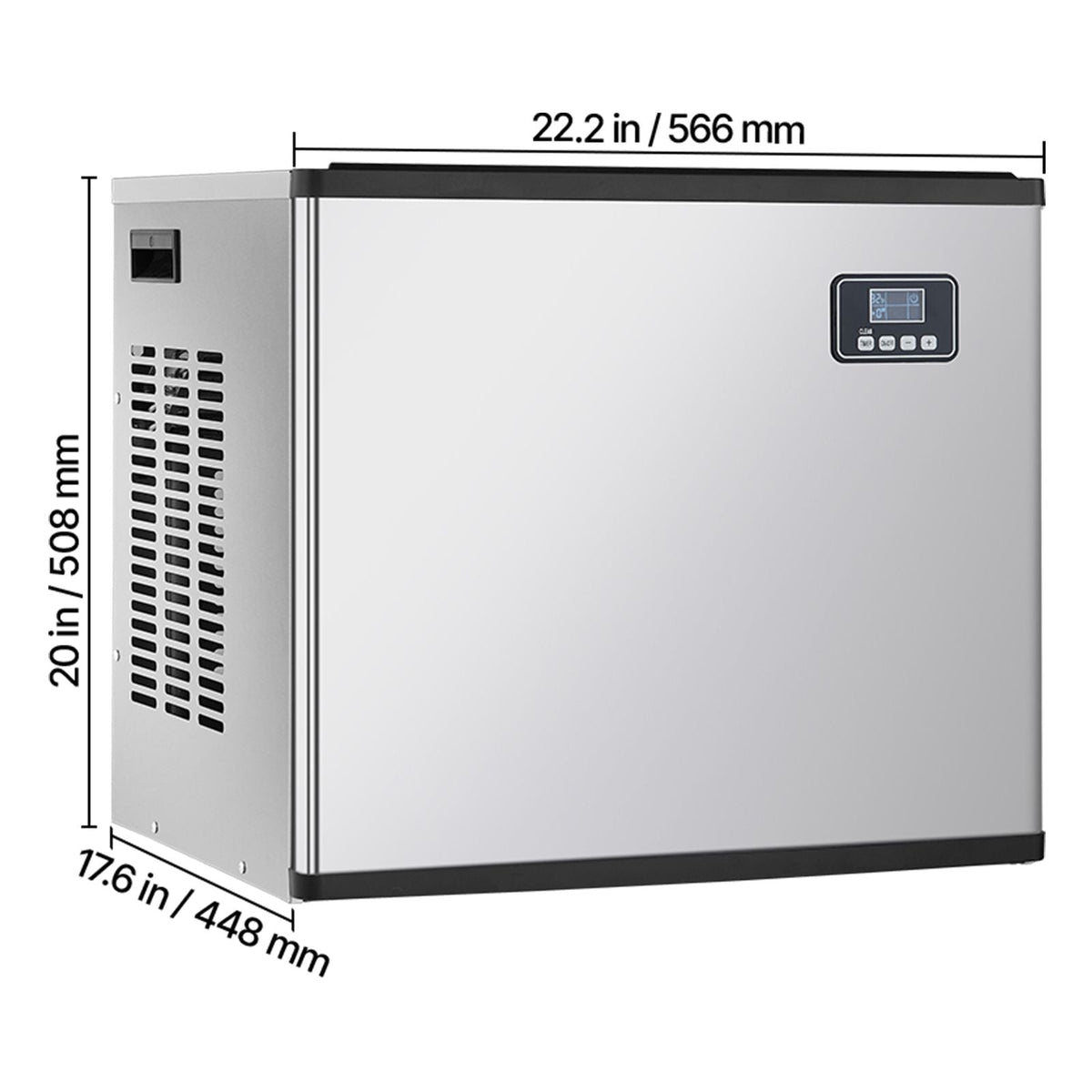 Commercial Ice Maker Machine - Head, 360 Lbs/Day Stainless Steel Ice Machine with Self-Cleaning, Scheduled Ice-Making, Adjustable Thickness, Ideal for Restaurant Bar Cafe Hotel - Head Only