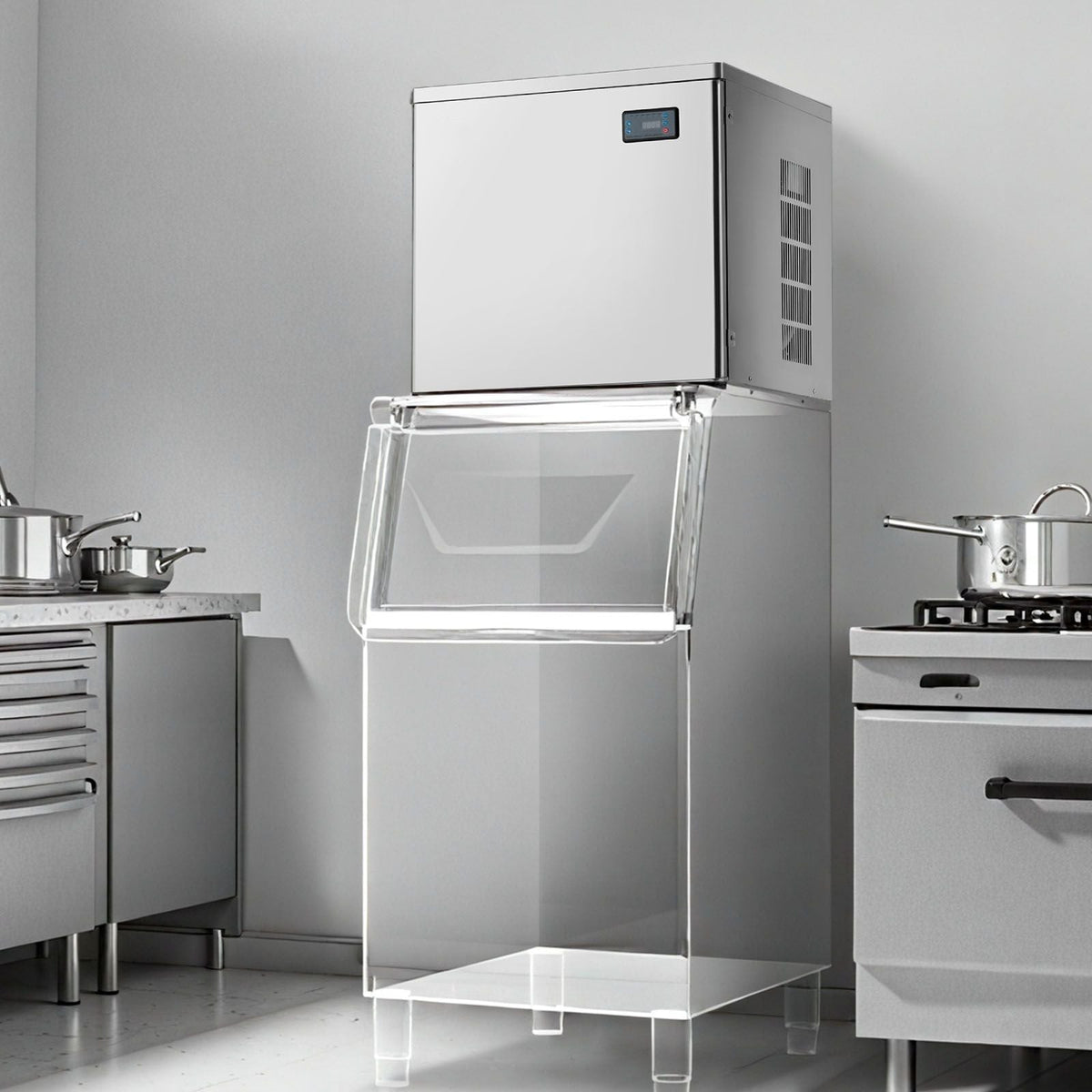 Commercial Ice Maker Machine - Head, 450 Lbs/Day Stainless Steel Ice Machine with Scheduled Ice-Making, Self-Cleaning, Adjustable Thickness, Ideal for Restaurant Bar Cafe Hotel - Head Only