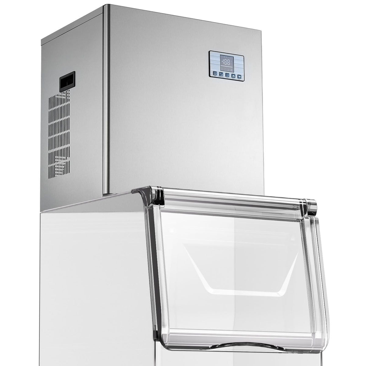Commercial Ice Maker Machine - Head, 550 Lbs/Day Stainless Steel Ice Machine with Scheduled Ice-Making, Self-Cleaning, Adjustable Thickness, Ideal for Restaurant Bar Cafe Hotel - Head Only