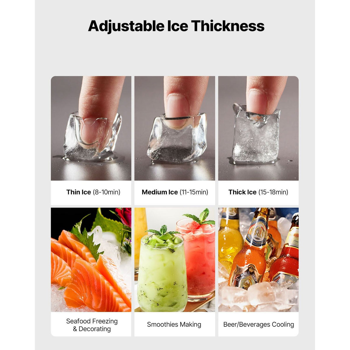 Commercial Ice Maker Machine - Head, 550 Lbs/Day Stainless Steel Ice Machine with Scheduled Ice-Making, Self-Cleaning, Adjustable Thickness, Ideal for Restaurant Bar Cafe Hotel - Head Only