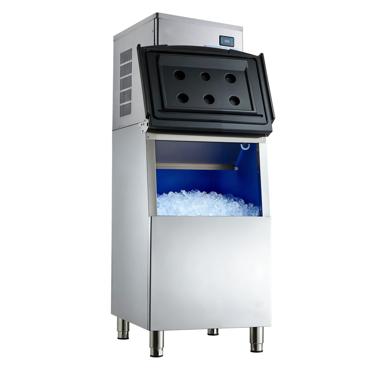 Commercial Ice Maker Machine, 450LBS/24H Ice-Making Machine with 250LBS Stainless Steel Storage Bin, Auto Self-Cleaning Ice Maker with Touchscreen for Bar Cafe Restaurant Business Commercial