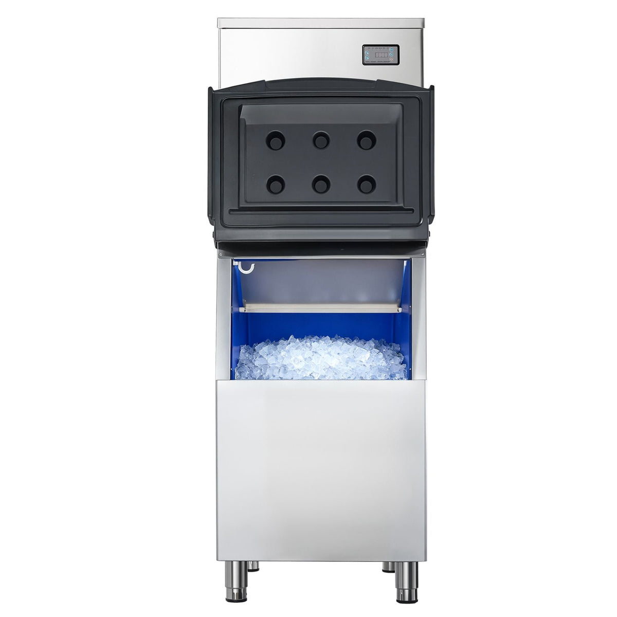 Commercial Ice Maker Machine, 450LBS/24H Ice-Making Machine with 250LBS Stainless Steel Storage Bin, Auto Self-Cleaning Ice Maker with Touchscreen for Bar Cafe Restaurant Business Commercial