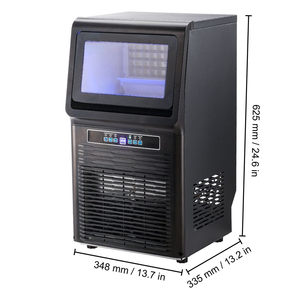 Commercial Ice Maker Machine, 70lbs/24H Ice Maker Machine with 12lbs Storage Capacity, 36 Ice Cubes in 15 Minutes, LED Digital Display Freestanding Self-Cleaning for Bar Office Restaurant