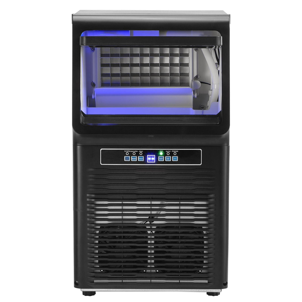 Commercial Ice Maker Machine, 70lbs/24H Ice Maker Machine with 12lbs Storage Capacity, 36 Ice Cubes in 15 Minutes, LED Digital Display Freestanding Self-Cleaning for Bar Office Restaurant