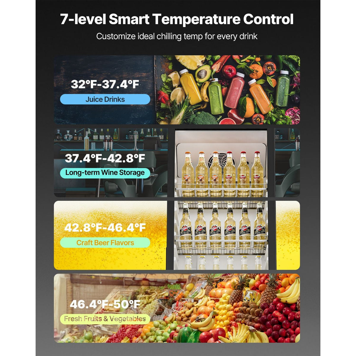 Commercial Merchandiser Refrigerator, 11.47 CU.FT Glass Door Display Refrigerator, Upright Beverage Refrigerator Cooler Merchandiser with 4 Adjustable Shelves, Casters, Soft LED Light, Black