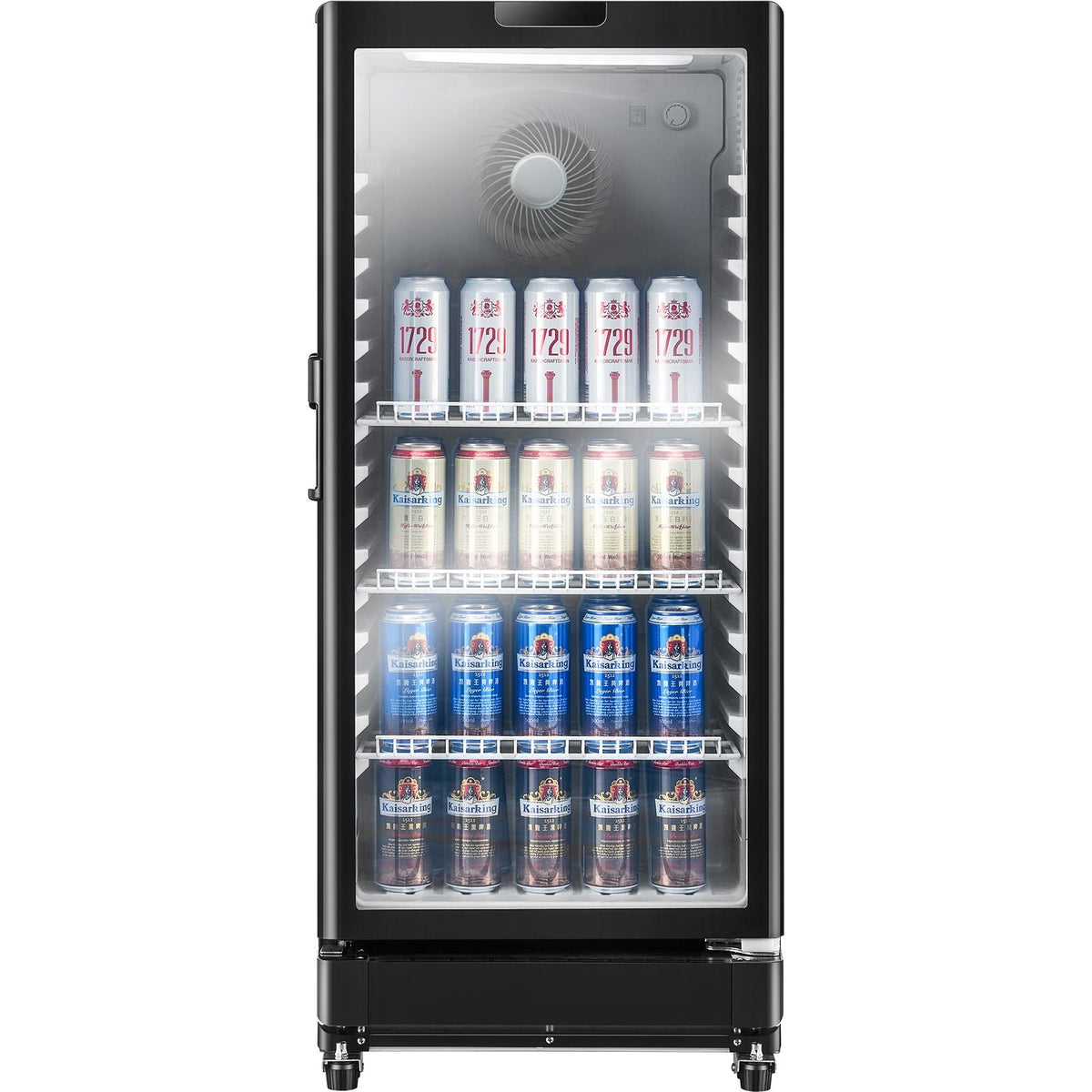 Commercial Merchandiser Refrigerator, 5.7 CU.FT Glass Door Display Refrigerator Upright Fridge, Beverage Refrigerator Cooler Merchandiser with 3 Adjustable Shelves and Soft LED Light, Black