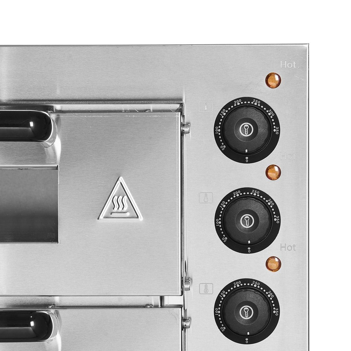 Commercial Pizza Oven Countertop, 14-Inch Double Deck Layer, Stainless Steel Electric Pizza Oven with Stone and Handle, Multipurpose Indoor Pizza Maker for Restaurant Home Pretzels Baked