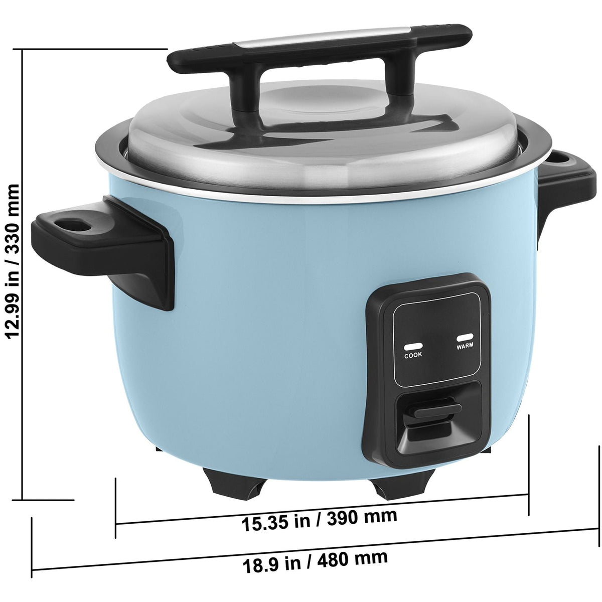 Commercial Rice Cooker, 50-Cup Rice Cooker, 10.57 Qt / 10 Liter Large Rice Cooker and Warmer with Nonstick Inner Pot, Fast Cooking and 24-Hour Keep Warm, with Rice Cup and Paddle, for Restaurant