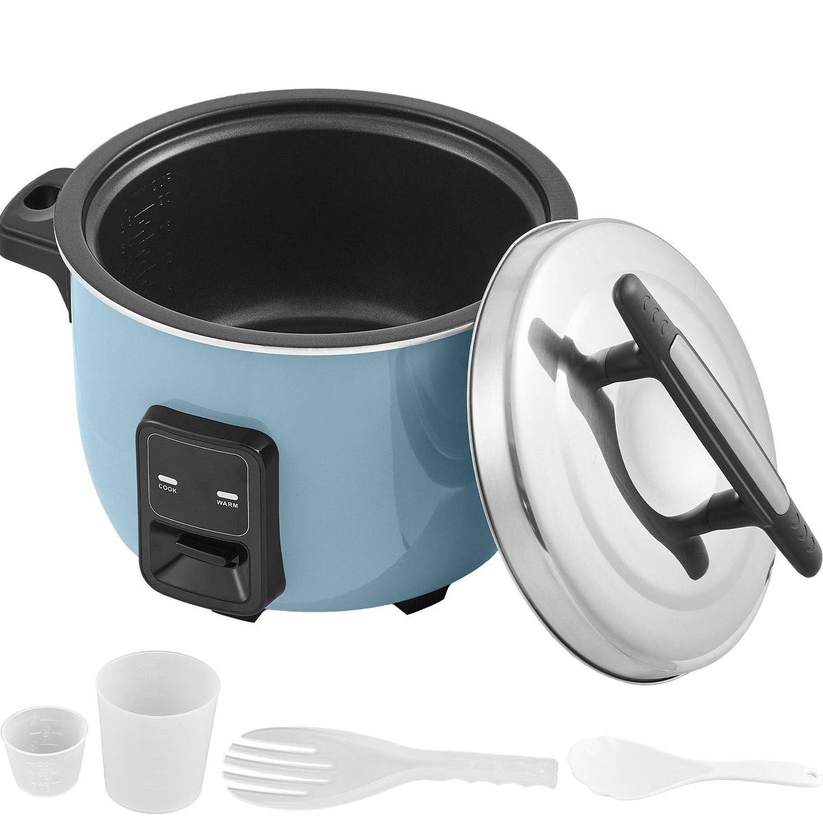 Commercial Rice Cooker, 50-Cup Rice Cooker, 10.57 Qt / 10 Liter Large Rice Cooker and Warmer with Nonstick Inner Pot, Fast Cooking and 24-Hour Keep Warm, with Rice Cup and Paddle, for Restaurant