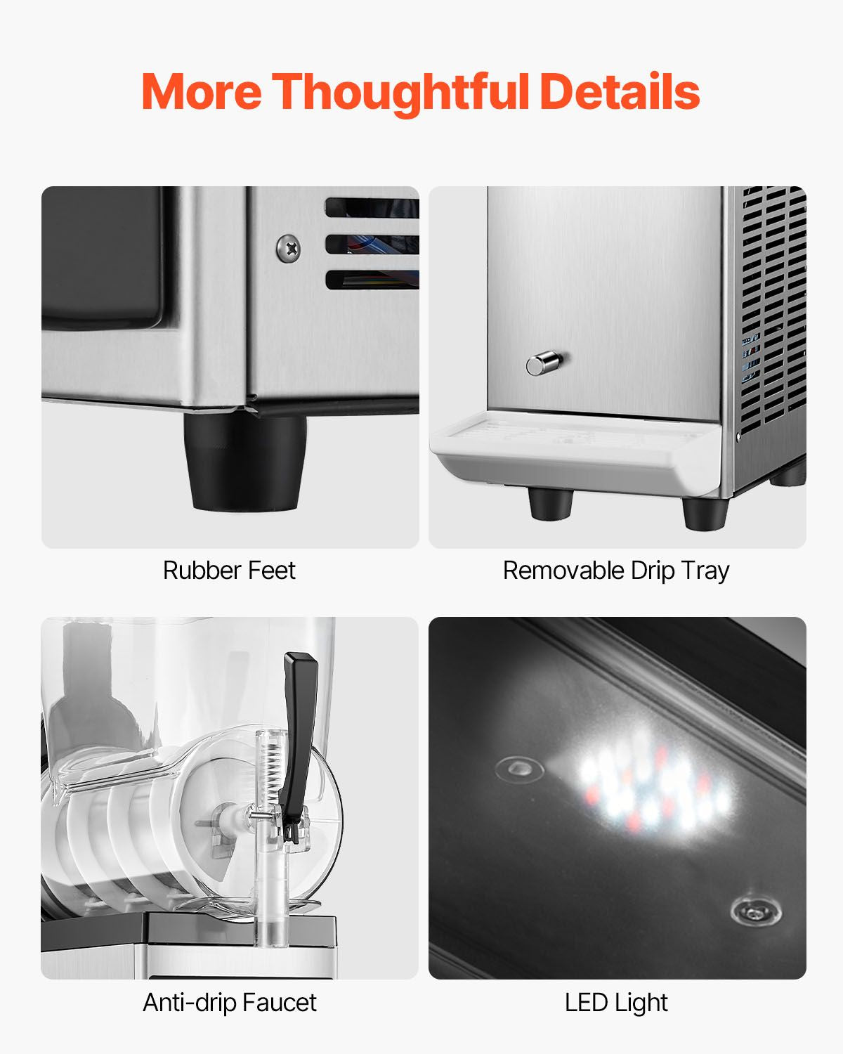 Commercial Slushy Machine, 12L Single Tank Frozen Drink Machine, 48 Cups Stainless Steel Margarita Smoothie Frozen Drink Maker, Slushie Maker for Home Party Restaurants Cafe Bars