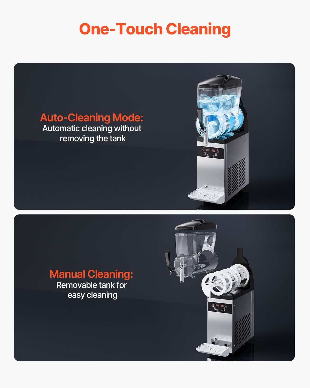 Commercial Slushy Machine, 12L Single Tank Frozen Drink Machine, 48 Cups Stainless Steel Margarita Smoothie Frozen Drink Maker, Slushie Maker for Home Party Restaurants Cafe Bars