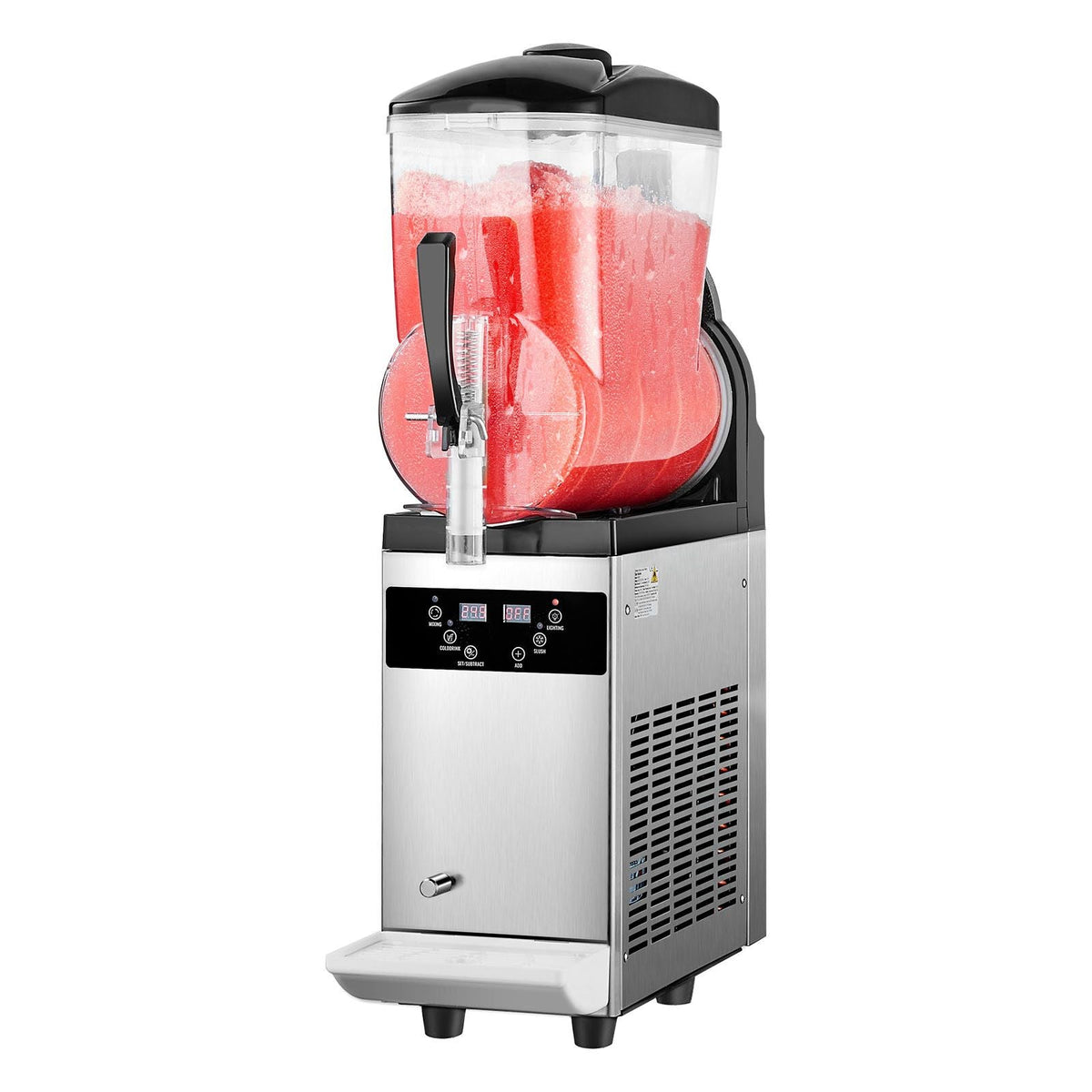 Commercial Slushy Machine, 12L Single Tank Frozen Drink Machine, 48 Cups Stainless Steel Margarita Smoothie Frozen Drink Maker, Slushie Maker for Home Party Restaurants Cafe Bars
