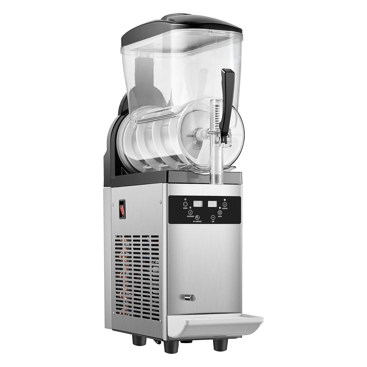 Commercial Slushy Machine, 12L Single Tank Frozen Drink Machine, 48 Cups Stainless Steel Margarita Smoothie Frozen Drink Maker, Slushie Maker for Home Party Restaurants Cafe Bars
