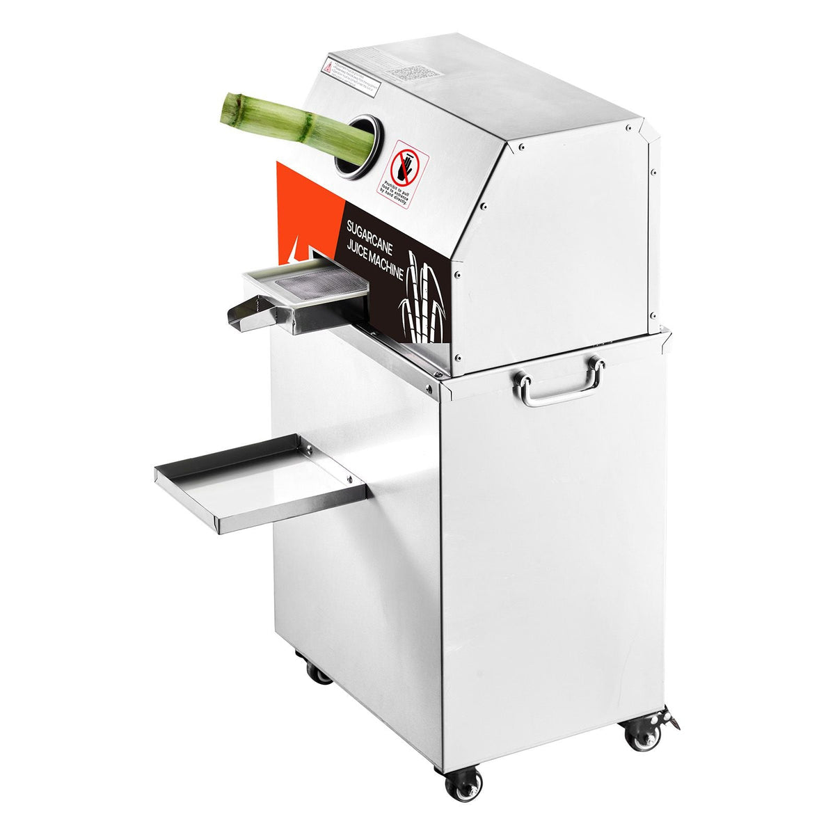Commercial Sugar Cane Juicer, 800W Electric Sugarcane Juicer Machine with 661LBS/H High Output, 3 Stainless Steel Rollers, Sugar Cane Press Juice Extractor Squeezer on Wheels for Home/Commercial