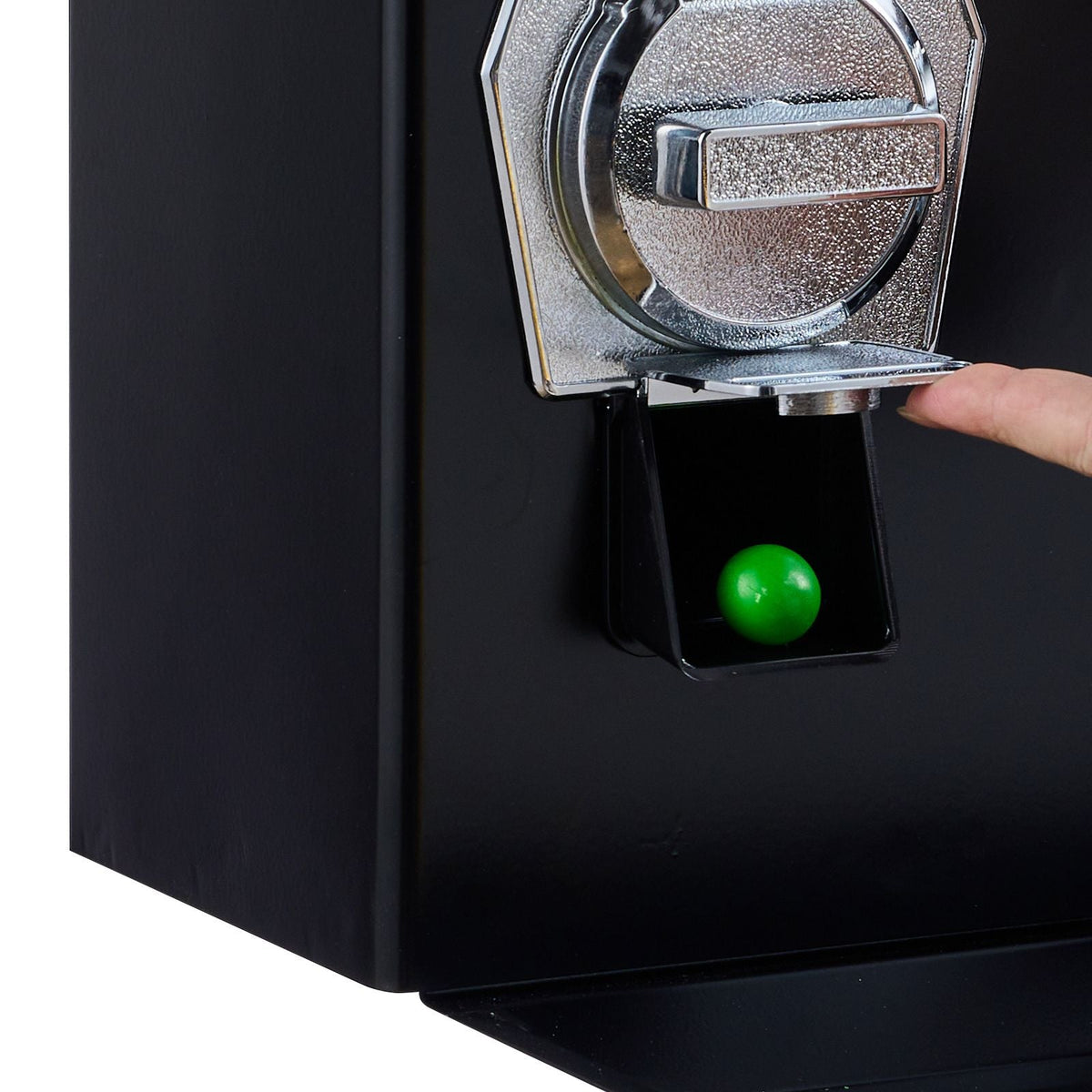Commercial Vending Machine, Triple Compartment Candy Dispenser with Iron Stand, Gumball and Candy Machine for Business, Coin Operated Gumball Bank for Toy Capsules Bouncy Balls Candy Nut, Black