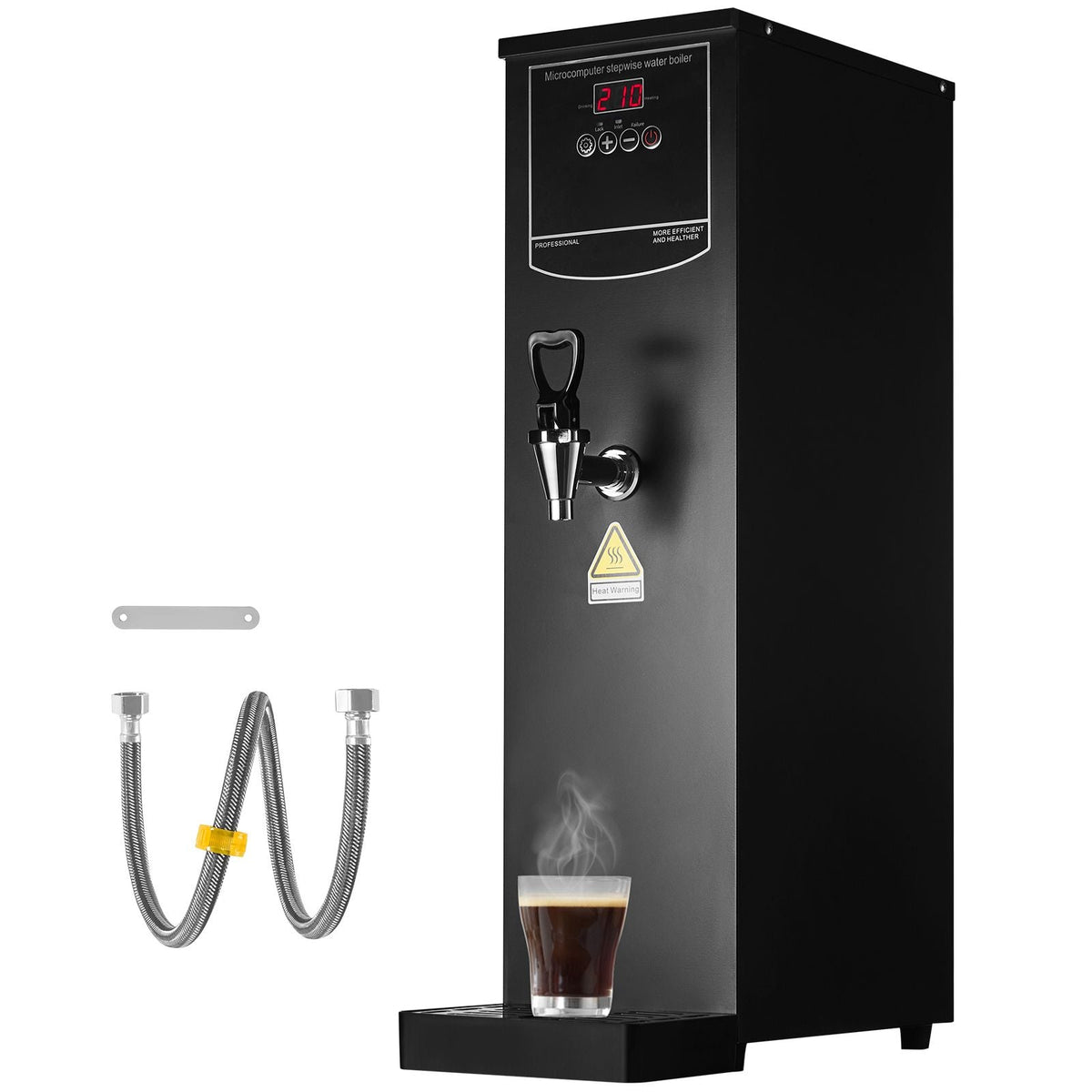Commercial Water Boiler, Electric Hot Water Dispenser with 316 Stainless Steel Heating Tube, 1500W Step-by-step Fast Heating 50L per Hour Hot Water Boiler, for Coffee Tea Restaurant Office