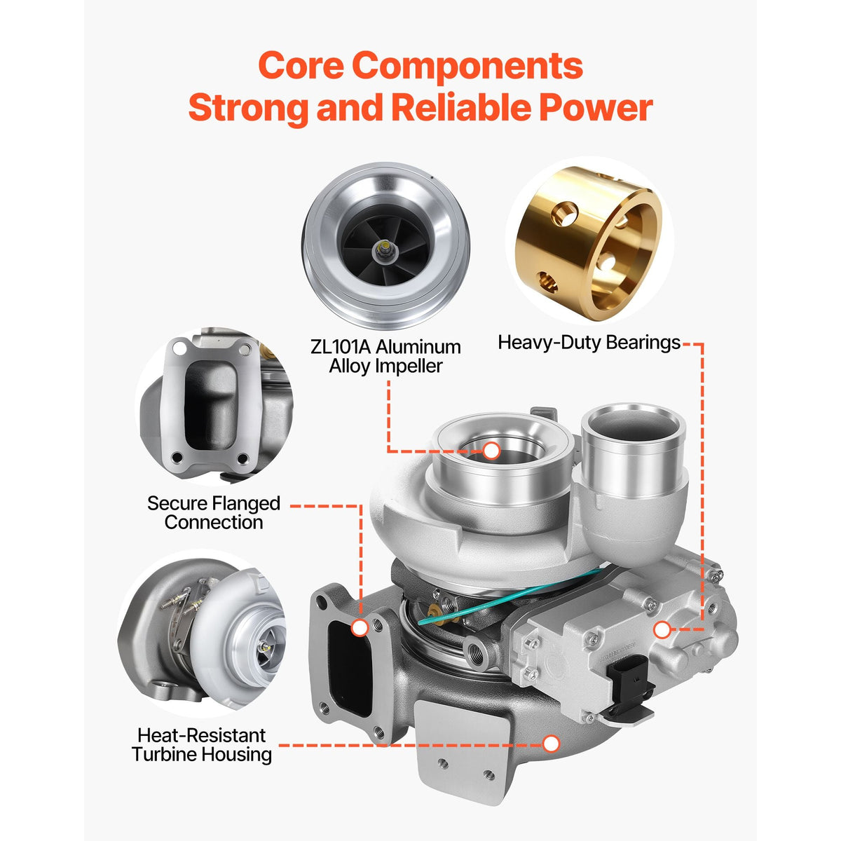 Complete Turbo Turbocharger Kit with Solenoid Valve, Compatible with 2013-2018 Dodge Ram 2500 3500 ISB 6.7L I6 ISB Turbo Diesel Engine, Replace# 5327046HX, 5326055HX, 5326056HX, 68212739AA