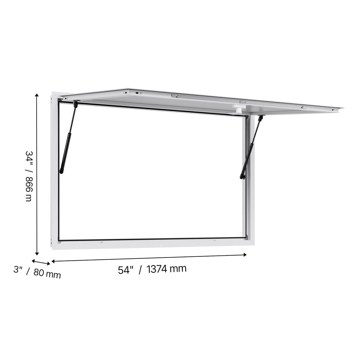 Concession Window 53x33 in, Aluminum Alloy Frame Service Window for Food Truck, Up to 85 Degrees Stand Serving Window with Awning Door and Drag Hook, Rainwater Resistant for Concession Trailers