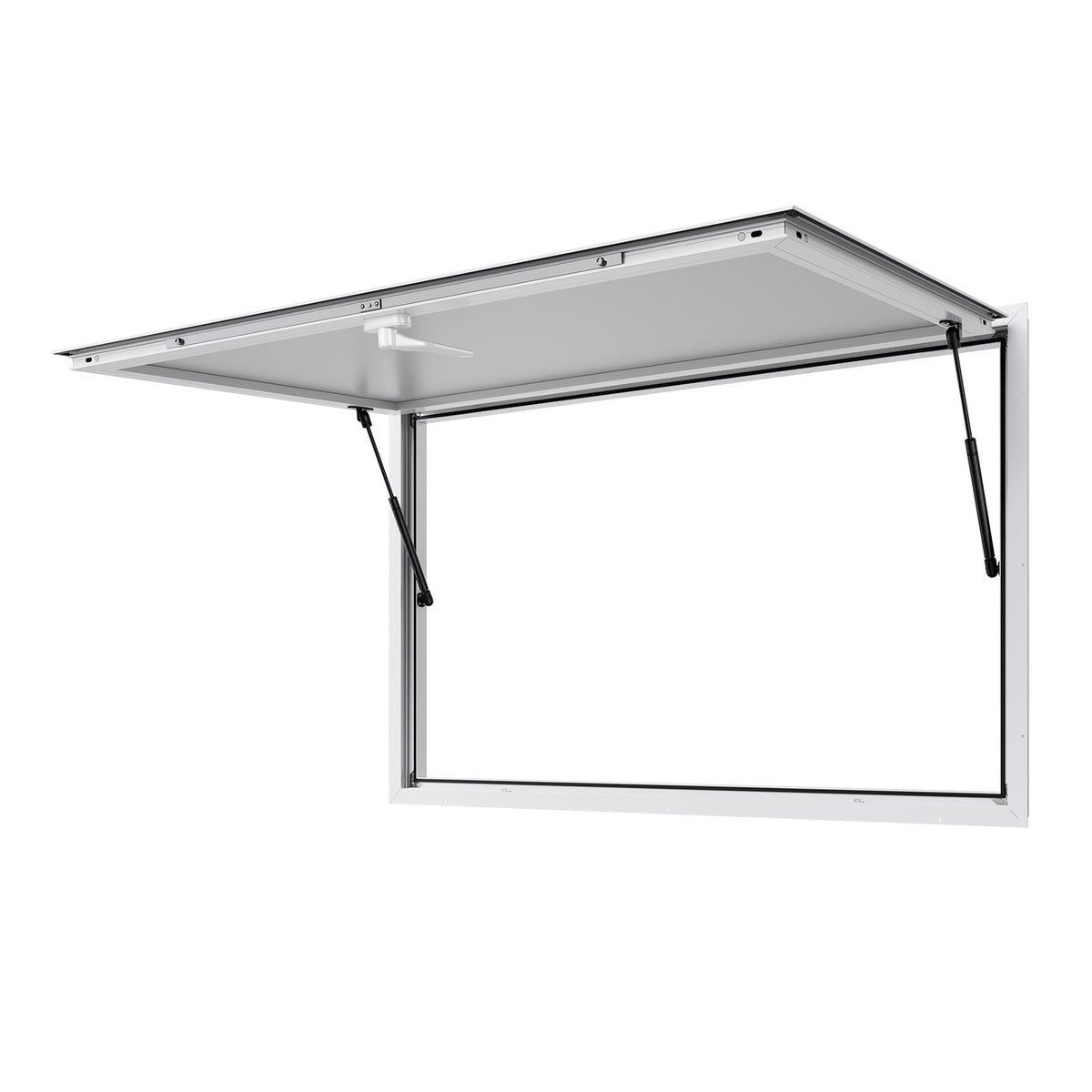 Concession Window 53x33 in, Aluminum Alloy Frame Service Window for Food Truck, Up to 85 Degrees Stand Serving Window with Awning Door and Drag Hook, Rainwater Resistant for Concession Trailers
