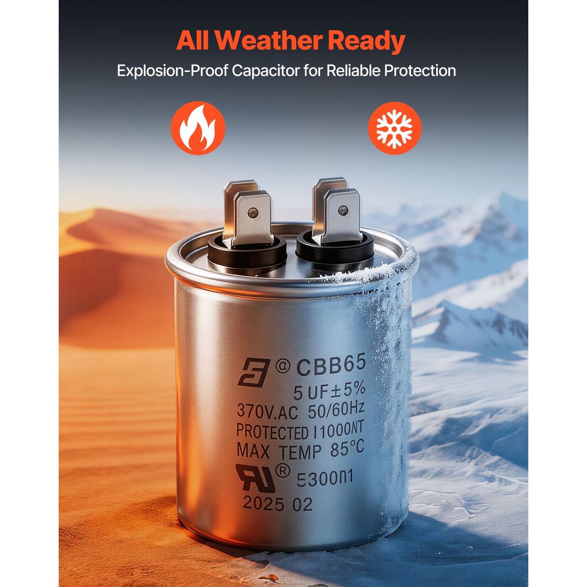Condenser Fan Motor with Capacitor, 1/5HP 1075/900RPM 208-230V, Replaces 12Y75, 97M49, 100483-02, 43W49, Compatible with Lennox Interlink Emerson K48HXGCK-4210 K48HXGFG-4294 YFK-150-6