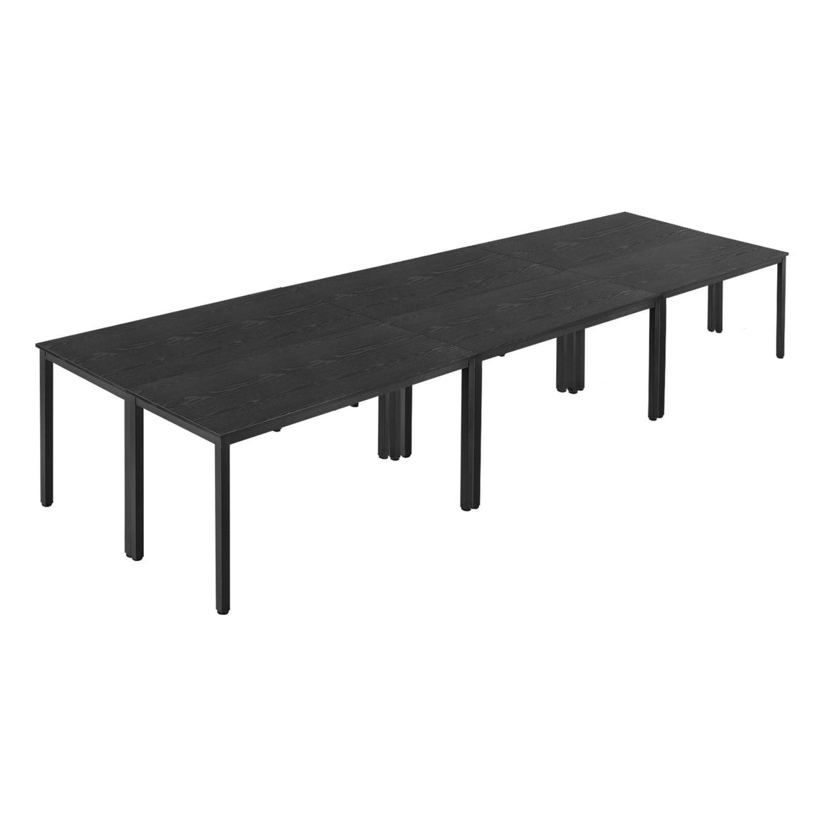 Conference Table, Set of 6, 4.5 ft Office Meeting Table for 16 Person, Flexible Combination Desk Set, Modern Rectangle Meeting Desk with Metal Legs for Office, Conference Room, Easy Assembly