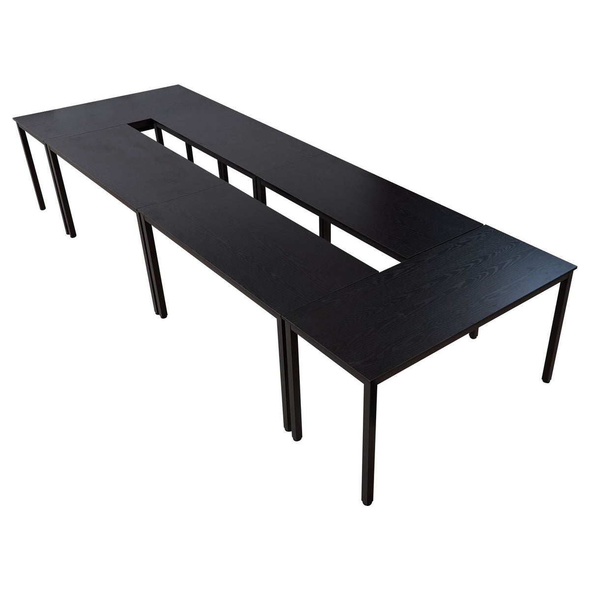 Conference Table, Set of 6, 4.5 ft Office Meeting Table for 16 Person, Flexible Combination Desk Set, Modern Rectangle Meeting Desk with Metal Legs for Office, Conference Room, Easy Assembly