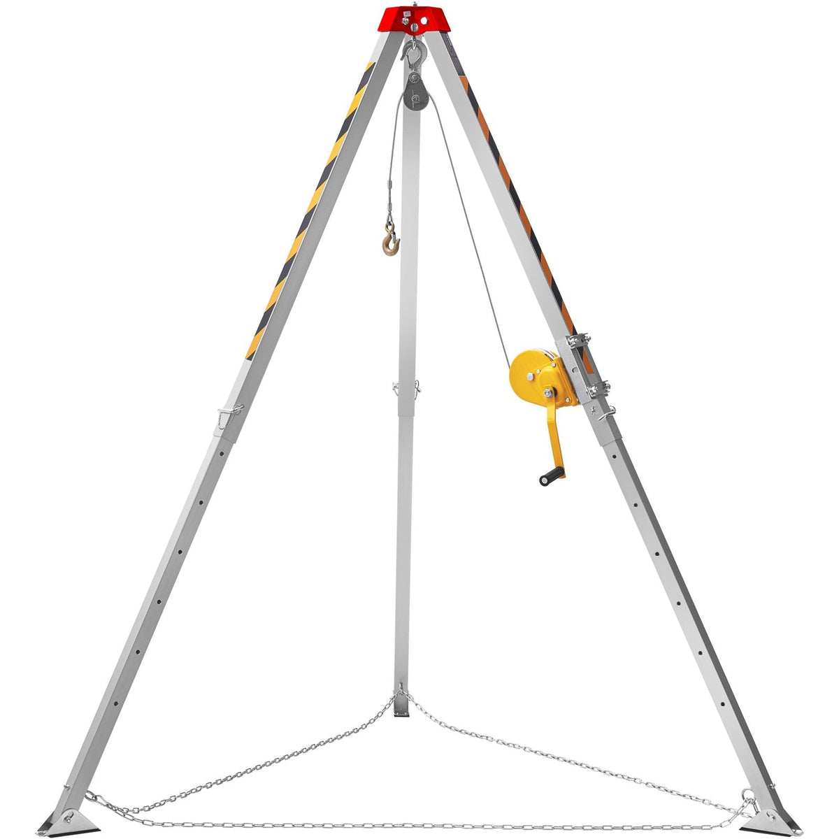 Confined Space Tripod Kit, Confined Space Tripod 7' Legs and 98' Cable, Confined Space Rescue Tripod 32.8' Fall Protection, 1200 lbs Winch, Harness, Storage Bag
