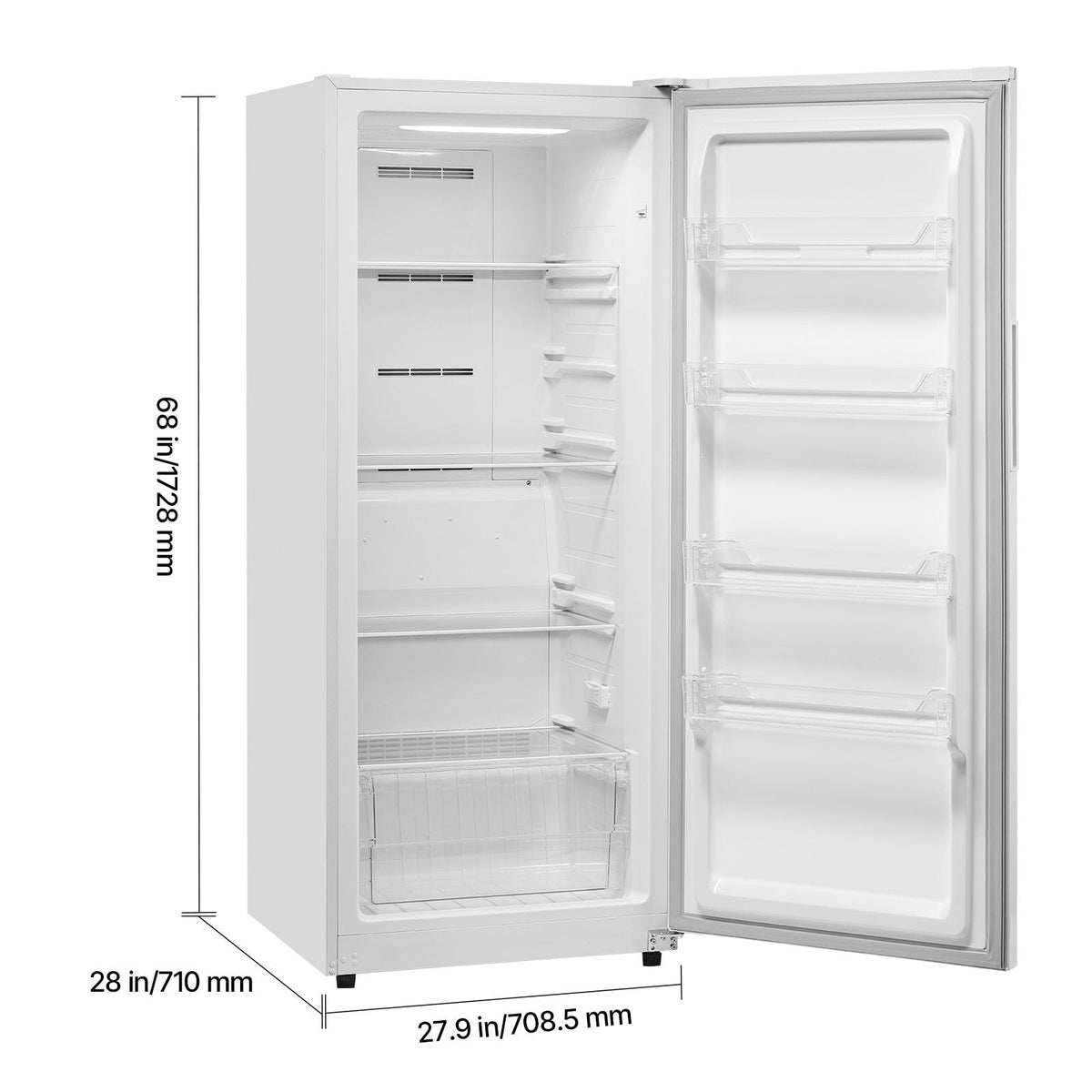 Convertible Freezer/Refrigerator, 14 Cu.Ft Frost Free Upright Freezer with Temp Control Panel, Door Open too Long Alarm, Adjustable Shelves and LED, Standing Fridge for Kitchen, Office, Garage