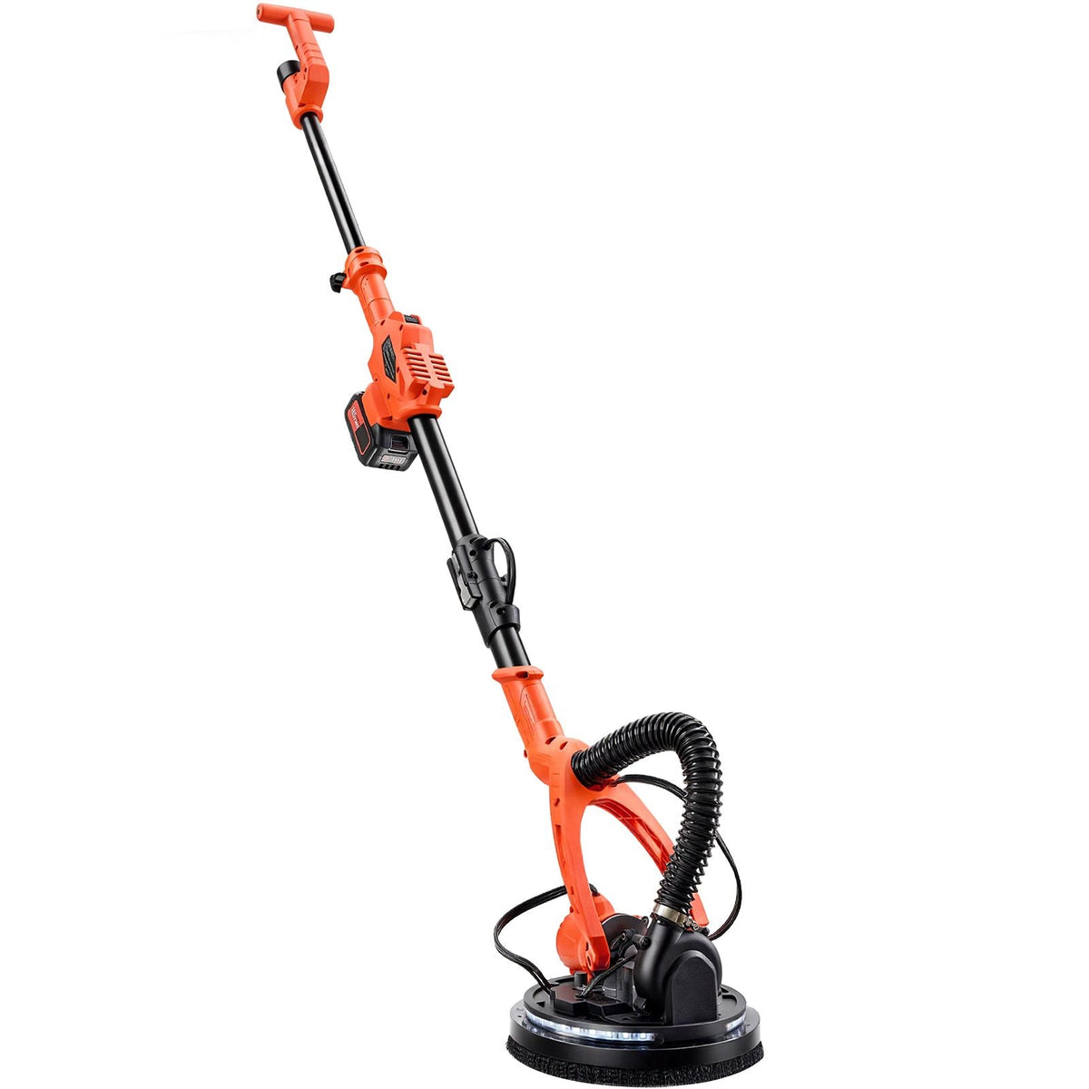 Cordless Drywall Sander, 450W Electric Sander, Popcorn Ceiling Removal Tool with Vacuum Dust Collection, 7 Variable Speed 0-1600 RPM, LED Light, Foldable & Extendable Handle, 15 Sanding Discs