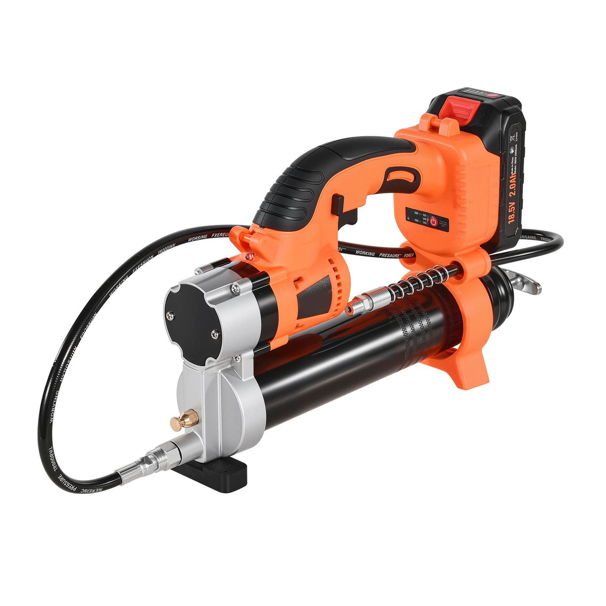 Cordless Grease Gun, 8000 PSI Max Pressure, 20V Electric Grease Gun with 2.0 Ah Battery & LED Light, 30-inch Long Hose & Carrying Case, Variable Speed Triggers, Vehicles or Machines Greasing