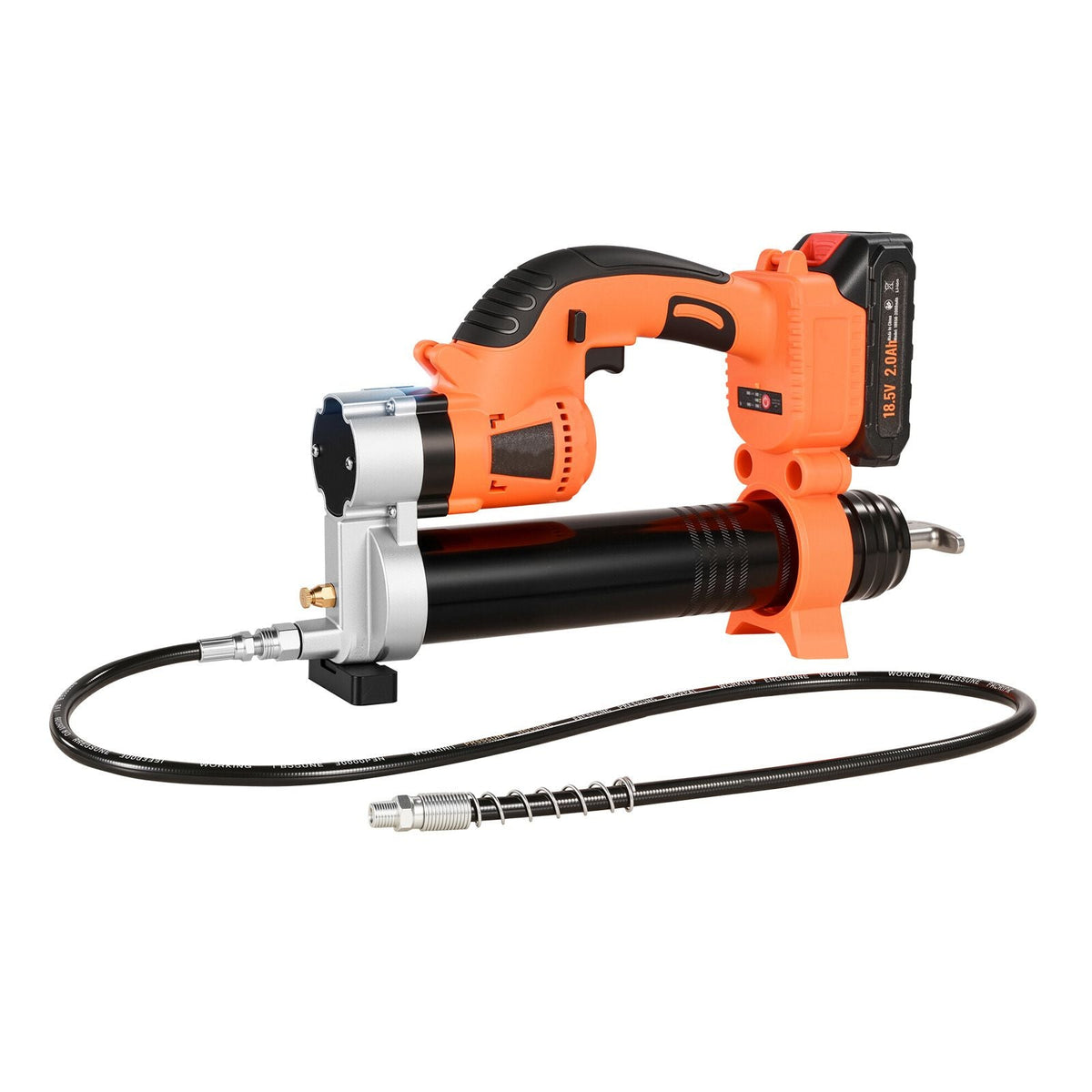 Cordless Grease Gun, 8000 PSI Max Pressure, 20V Electric Grease Gun with 2.0 Ah Battery & LED Light, 30-inch Long Hose & Carrying Case, Variable Speed Triggers, Vehicles or Machines Greasing