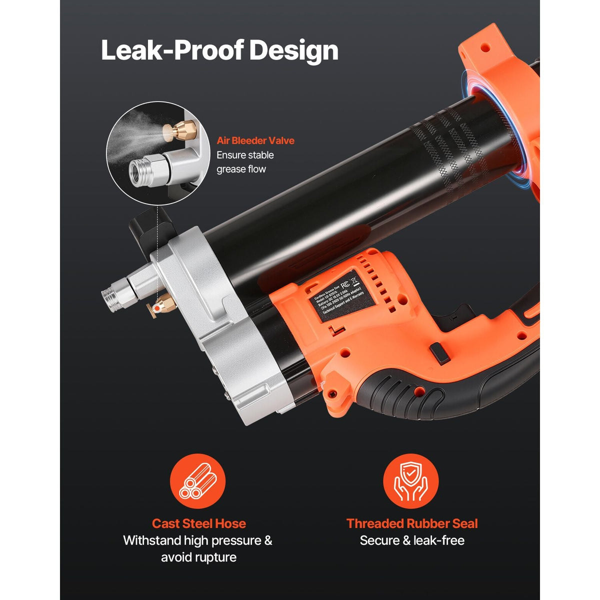 Cordless Grease Gun, 8000 PSI Max Pressure, 20V Electric Grease Gun with 2.0 Ah Battery & LED Light, 30-inch Long Hose & Carrying Case, Variable Speed Triggers, Vehicles or Machines Greasing