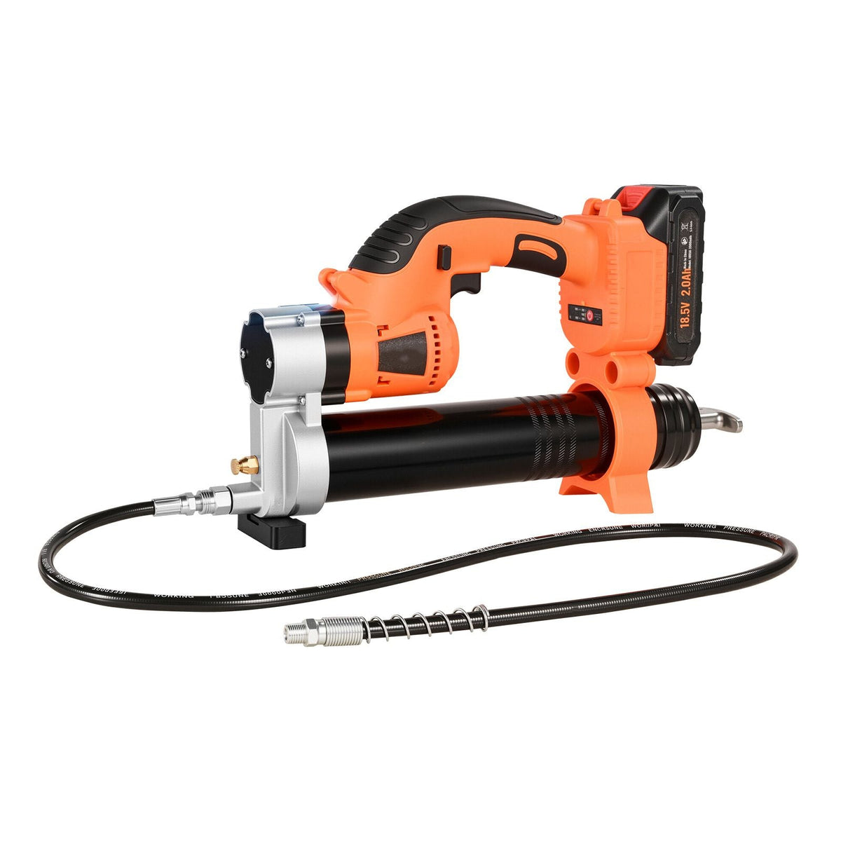 Cordless Grease Gun, 8000 PSI Max Pressure, 20V Electric Grease Gun with 2.0 Ah Battery & LED Light, 30-inch Long Hose & Carrying Case, Variable Speed Triggers, Vehicles or Machines Greasing