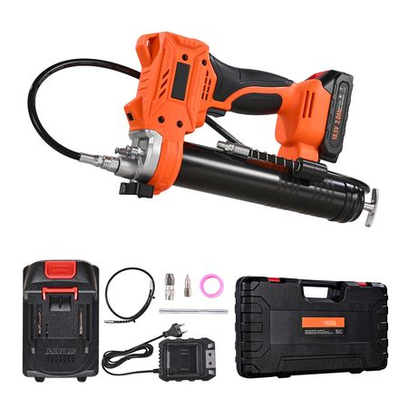 Cordless Grease Gun, 8000 PSI Max Pressure, 20V Electric Grease Gun with 2.0 Ah Battery & LED Light, 35.4-inch Long Hose & Carrying Case, Variable Speed Triggers, Vehicles or Machines Greasing