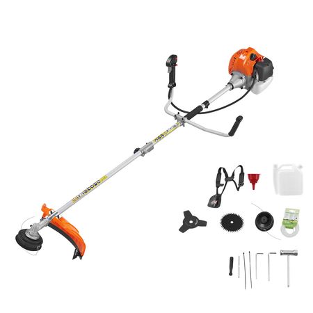 Cordless String Trimmer, 43 cc 2-Stroke, Gas Powered Weed Wacker, 17" Cordless Grass Trimmer, Multi-Functional Lawn Edger with Shoulder Strap & 3T Blade, Weed Eater for Quick Grass Cleaning