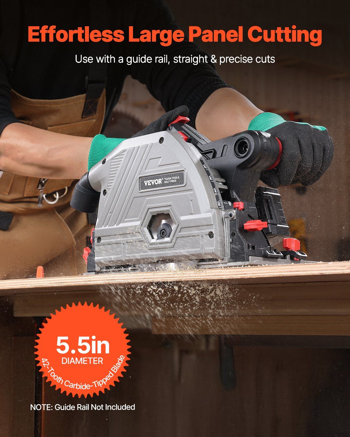 Cordless Track Saw 5-1/2 in Plunge-Cut Circular Saw Kit 20V Battery (Tool Only)