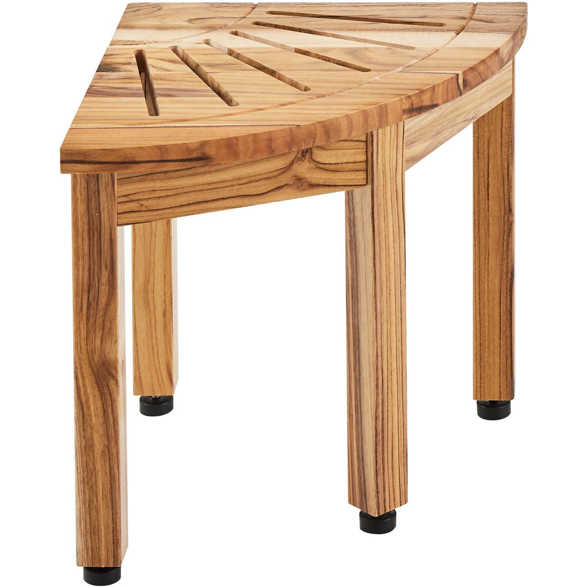 Corner Teak Shower Bench, 12.4" Height 11.5" Radius, 100% Teak Wood Corner Shower Beach, 300 LBS with Storage Shelf, Shower Stool for Inside & Outside Shower, for Bathroom