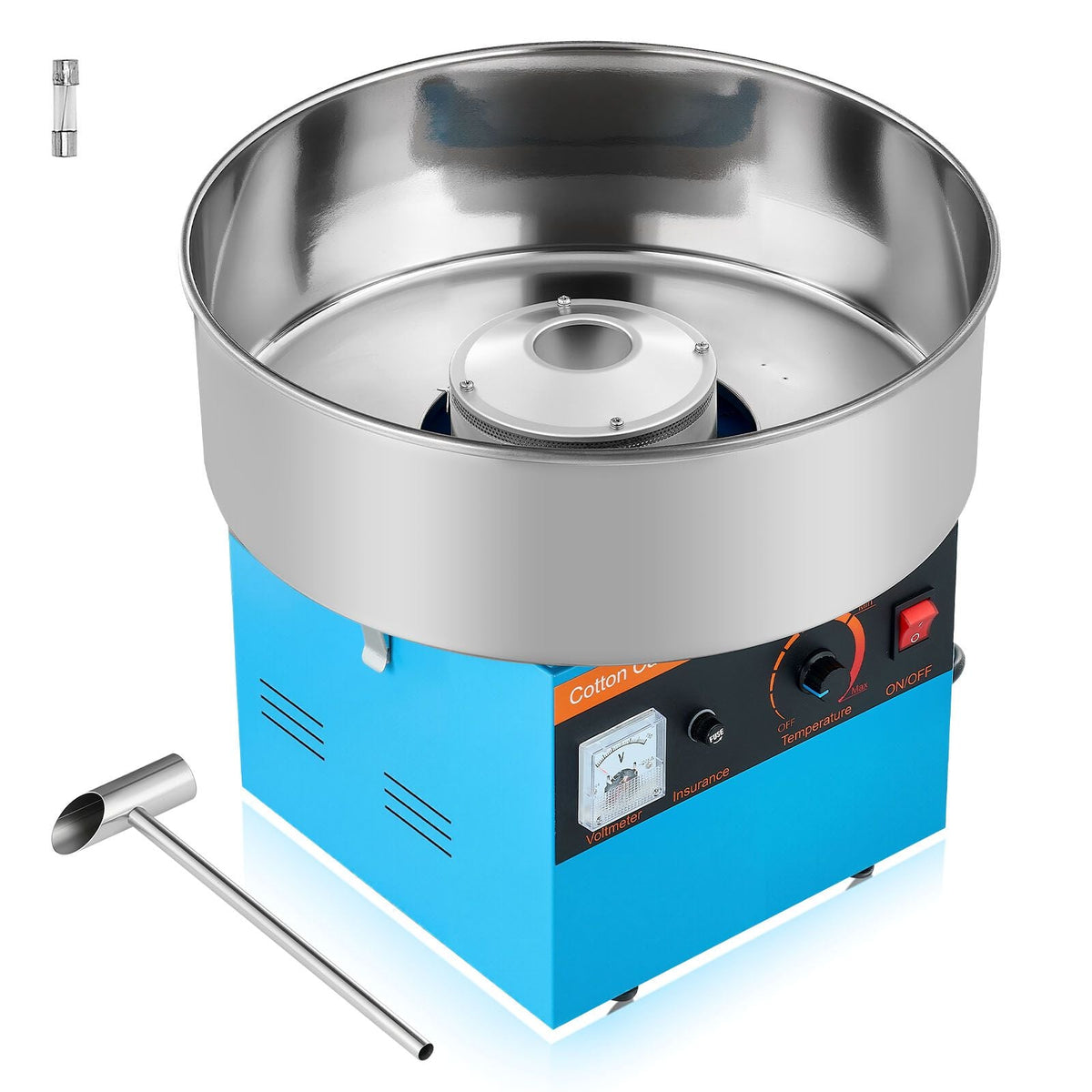 Cotton Candy Machine Commercial, 1000W Electric Candy Floss Maker, Easy Use with 15 inch Stainless Steel Bowl and Sugar Scoop, Makes Hard Candy for Home Kids Birthday, Family Party, Blue