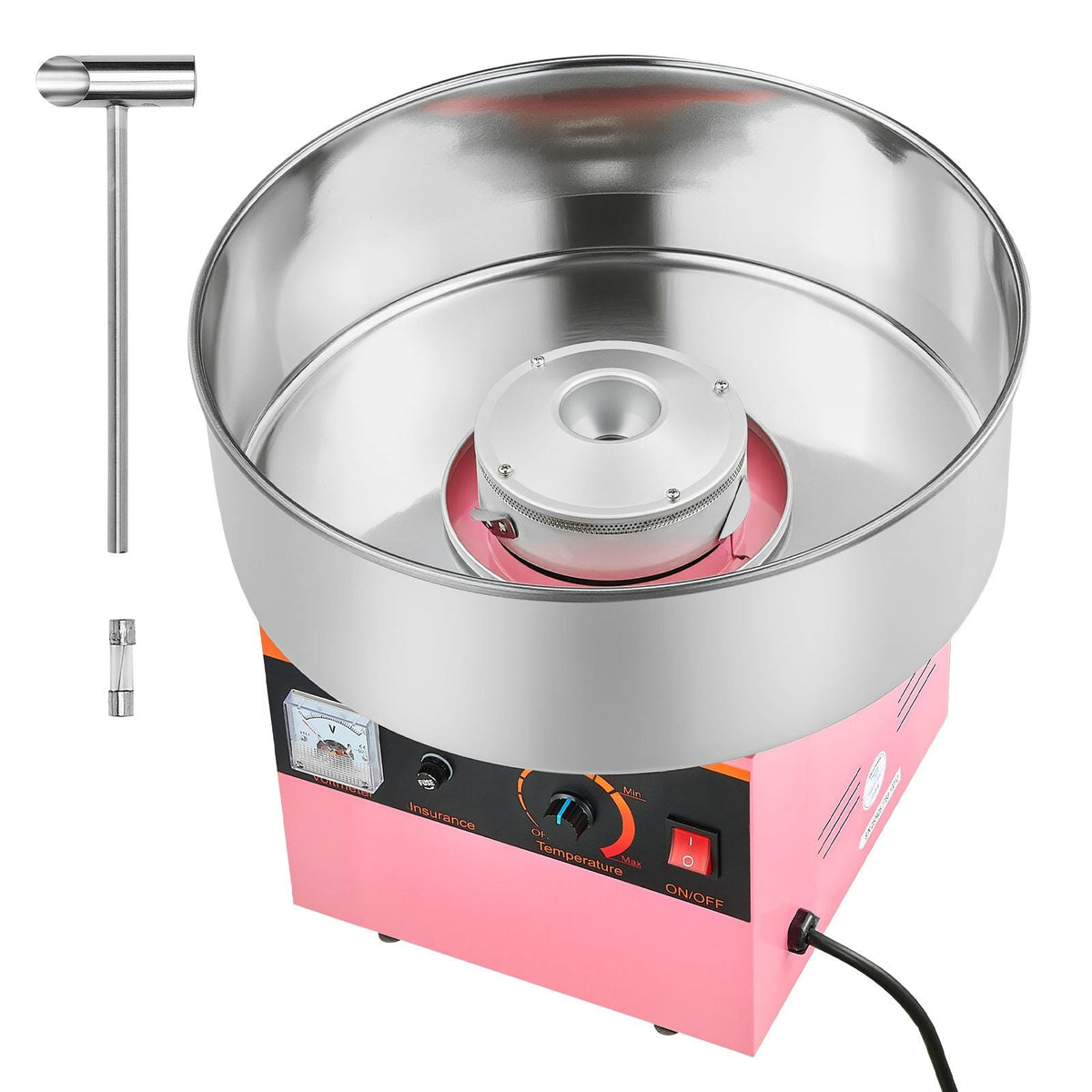 Cotton Candy Machine Commercial, 1000W Electric Candy Floss Maker, Easy Use with 15 inch Stainless Steel Bowl and Sugar Scoop, Makes Hard Candy for Home Kids Birthday, Family Party, Pink