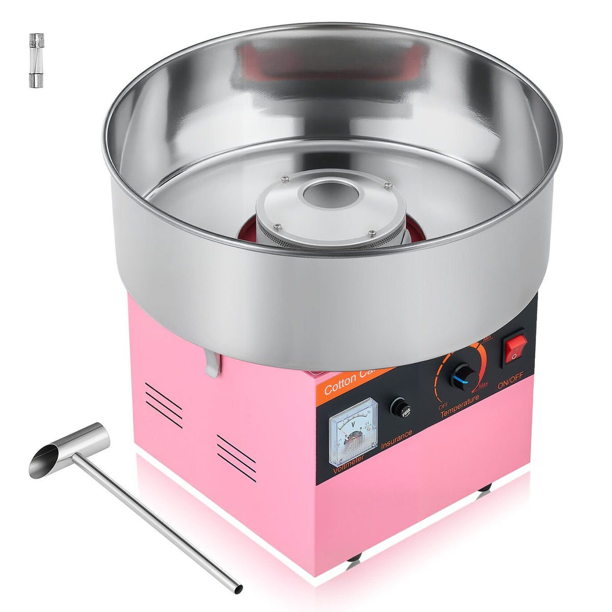 Cotton Candy Machine Commercial, 1000W Electric Candy Floss Maker, Easy Use with 15 inch Stainless Steel Bowl and Sugar Scoop, Makes Hard Candy for Home Kids Birthday, Family Party, Pink