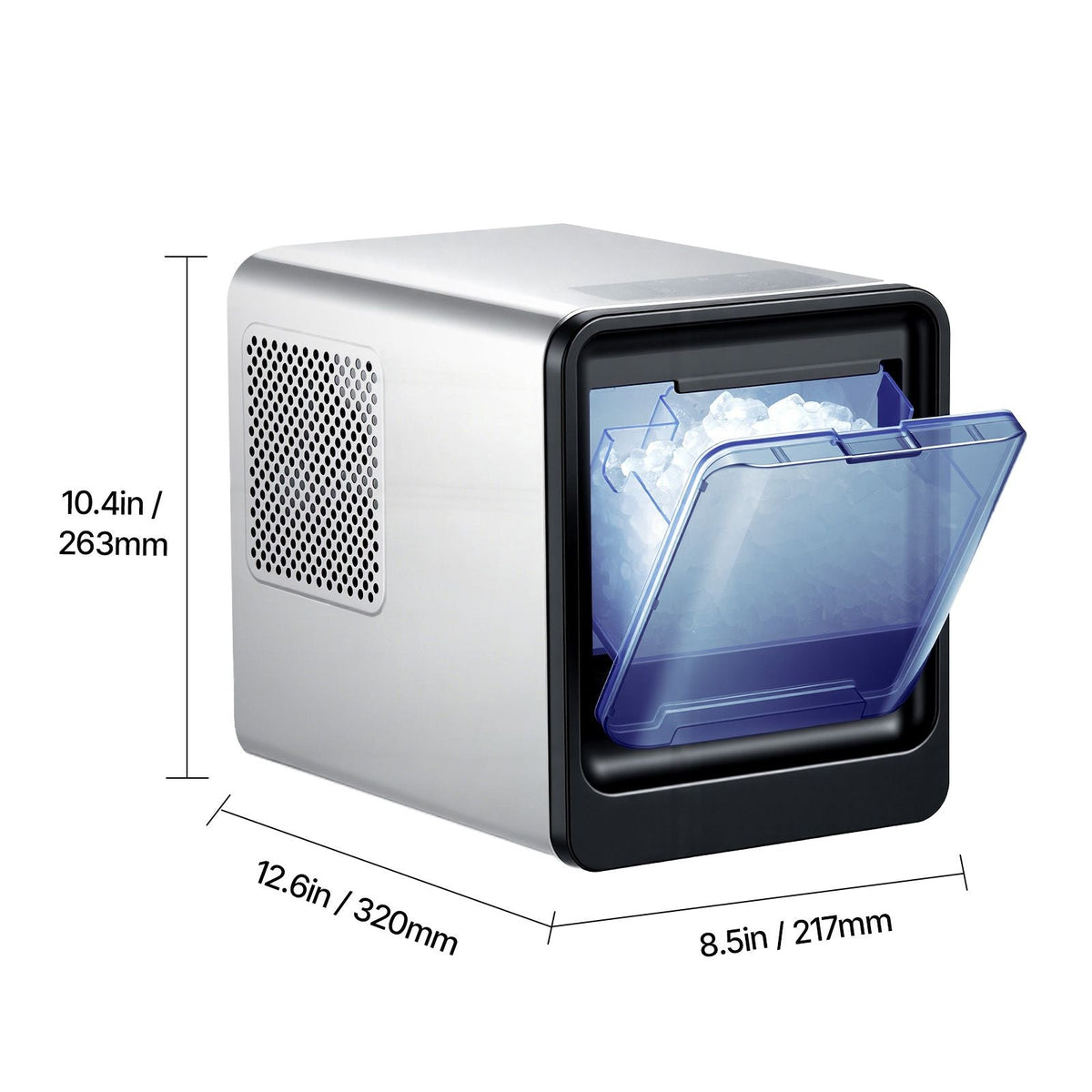 Countertop Ice Maker, 33 lbs per Day, Self-Cleaning Portable Machine with Scoop, Drawer-Style Ice Access, Nugget Ice-Making Machine with Chewable Ices for Home, Kitchen, Office, Bar & Party
