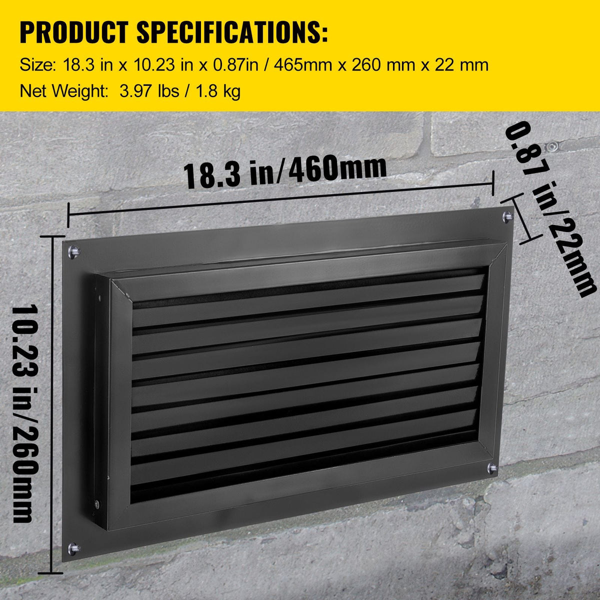 Crawl Space Flood Vent Foundation Flood Vent 8"Height x 16"Width Wall Vent
