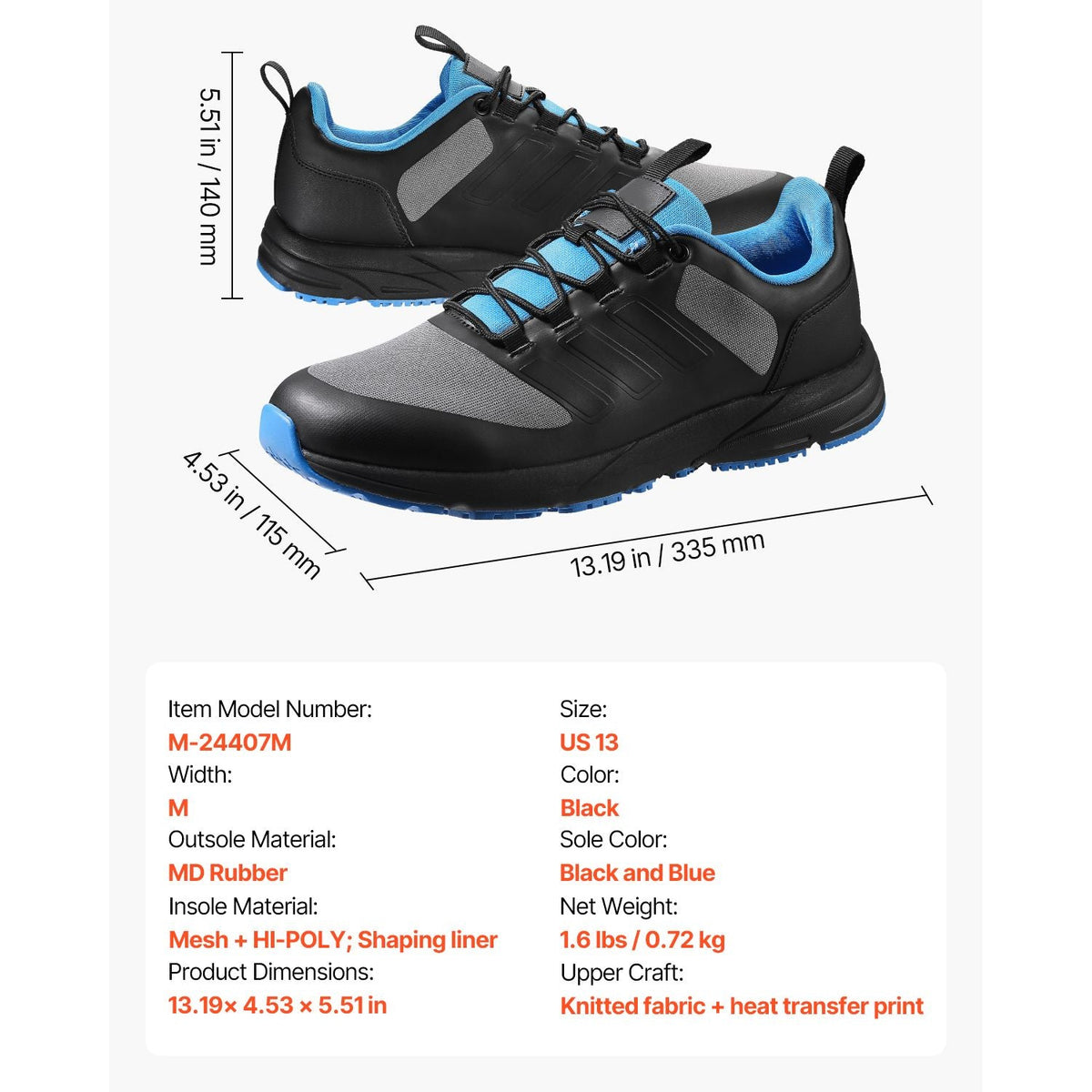 Cross Training Shoes, M Width Sneakers US Size 13, Wide Toe Box Shoes with Arch Support & Adjustable Lace-up, Training Shoes for Running, Gymnastics, Dog Walking, and Weightlifting (Black)