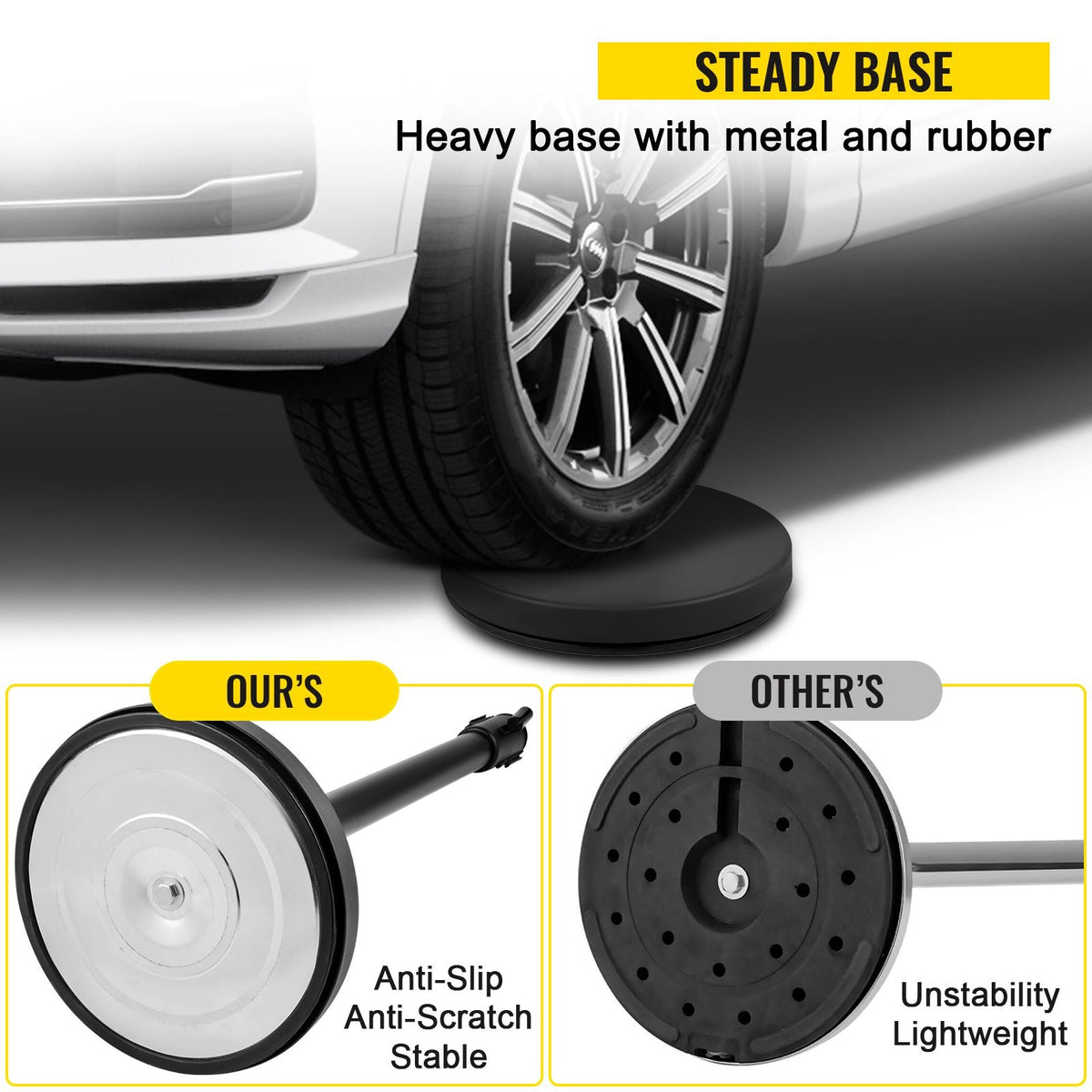 Crowd Control Stanchion, Set of 8 Pieces Stanchion Set, Stanchion Set with 6.6 ft/2 m Black Retractable Belt, Black Crowd Control Barrier with Concrete and Metal Base – Easy Connect Assembly