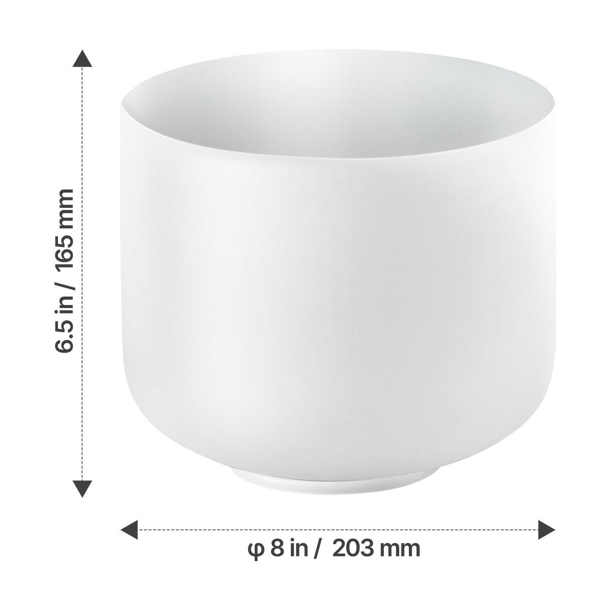 Crystal Singing Bowl, 8-inch F Note Heart Chakra Singing Bowl, Frosted Quartz Singing Bowl with Rubber Mallet and O-Ring, Perfect for Meditation, Yoga, Sound Baths, Sound Healing