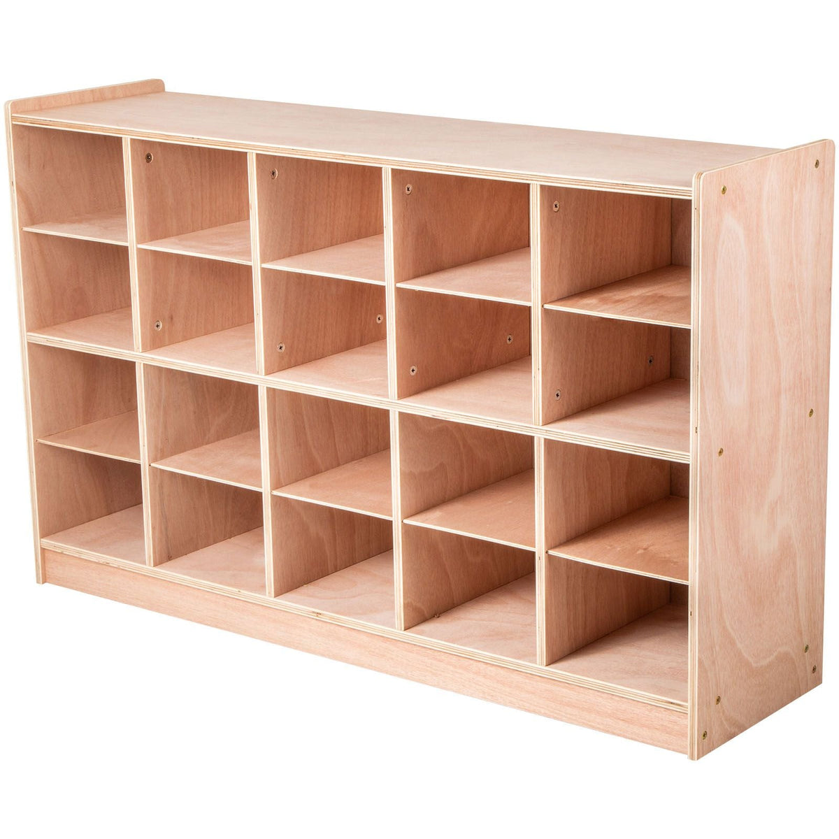 Cubby Mobile Tray Storage Cabinet, 20-Compartment Cubby Storage Shelf, Cubby Storage Cabinet 4 x 5, Classroom Cubbies, Classroom Furniture for Home, Daycare and Preschool, Natural