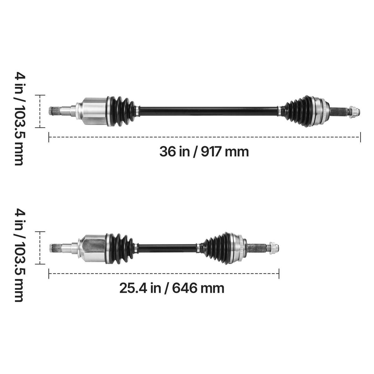 CV Axle Shaft Assembly, 2 Pieces Front Left & Right (Driver and Passenger Side), Automotive Replacement CV Joint Axles Pair Compatible with 2009-2018 Toyota Corolla, Alloy Steel & Carbon Steel