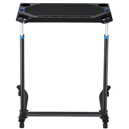 Cycling Desk, Mobile Foldable Multi-Functional Bike Trainer & Treadmill Desk with Lockable Wheels, Non-Slip Multi-Slot Bike Trainer Fitness Desk with Handle Bar, Fit for Home Office Exercise