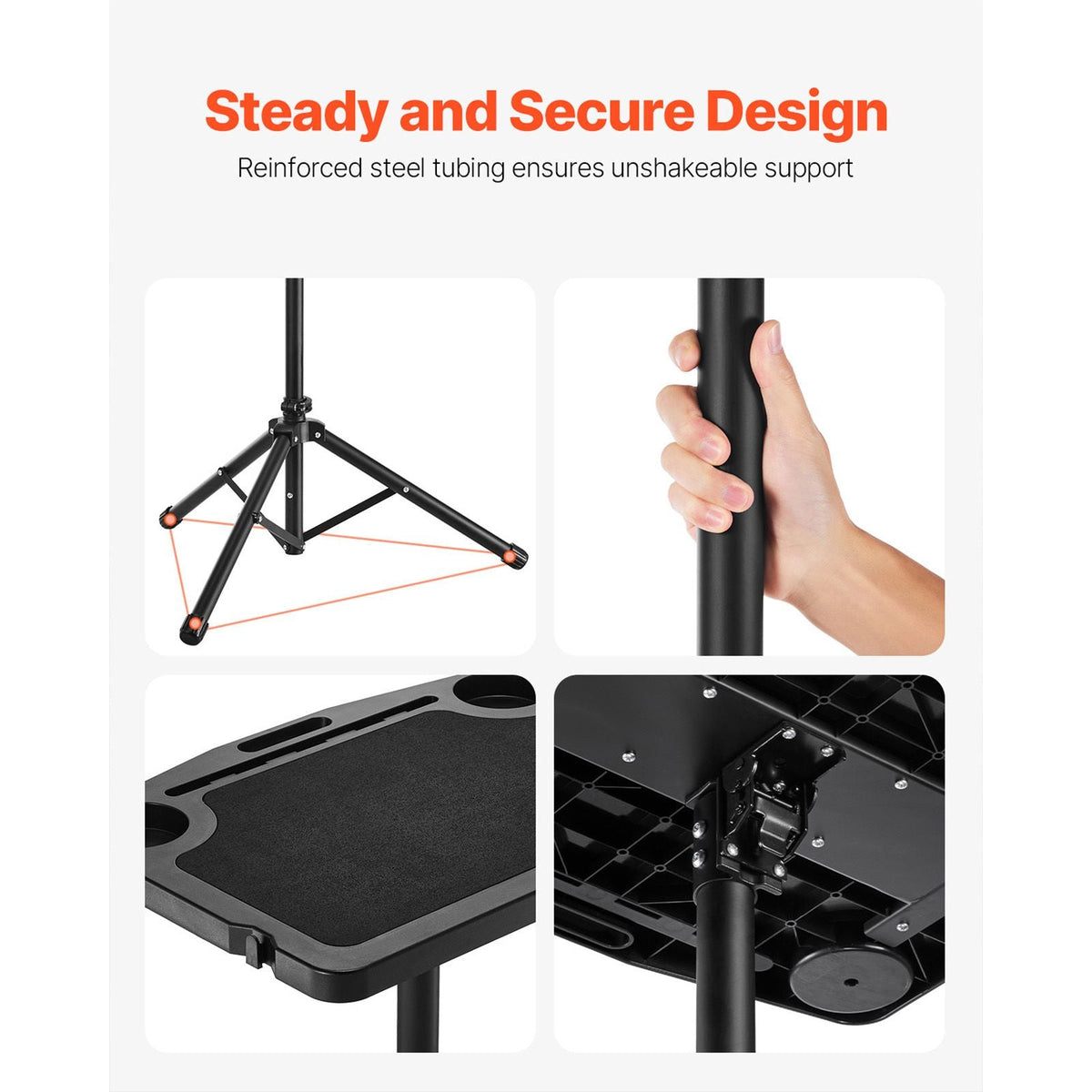Cycling Desk, Stationary Foldable Adjustable Bike Trainer & Treadmill Desk with Triangle Support, Non-Slip Multi-Slot Bike Trainer Fitness Desk with Handle Bar, Fit for Home Office Exercise